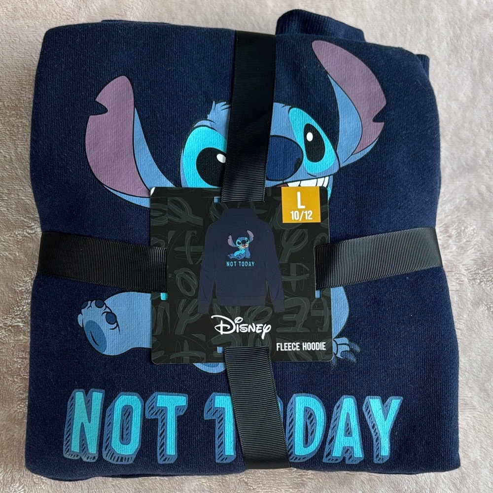 Disney Fleece Hoodie - Navy and Light Purple Stitch Design